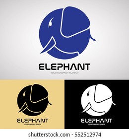 Elephant Logo Design for Creative Media Business, Sport Team, Racing Team, Fitness Gym, etc. Logo Vector Template.