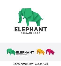 Elephant logo design. Creative and Modern origami elephant logo concept. Vector logo template