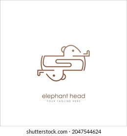 elephant logo design, elephant line art, sign logo outline