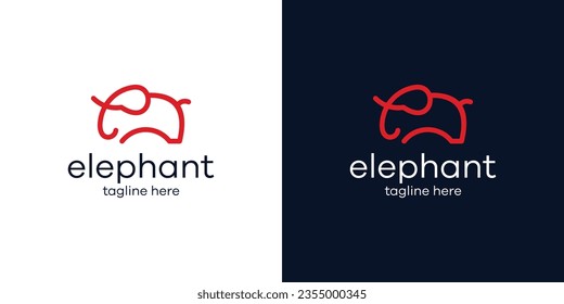 The elephant logo design made with lines makes the logo minimalist