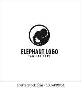 Elephant Logo Design Silhouette Vector