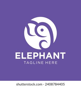 Diseño del logotipo del elefante. Sencillo y moderno. Ilustración del vector