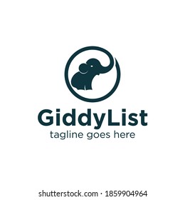 elephant logo design. Simple elephant logo. Elephant logo sign vector illustration set design