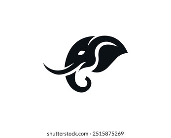 Elephant Logo Design: Symbolizing Strength, Wisdom, and Majesty | Elephant Trumpet Icon, Elephant Head Silhouette Vector | Wildlife, Animal Logo for Zoos, Safaris, Conservation, Nature Brand Identity.