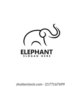 Ilustración del diseño del logotipo del elefante Ilustración vectorial