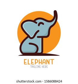 Elephant logo design template isolated on white background