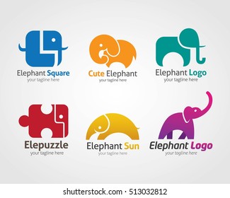 Elephant logo design template. vector illustration