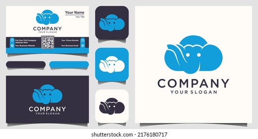 elephant logo design vector and icon.
