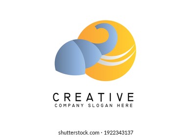 Elephant logo design vector illustration. Elephant icon design. Suitable for Business and Animal wildlife logos, Isolated on white background