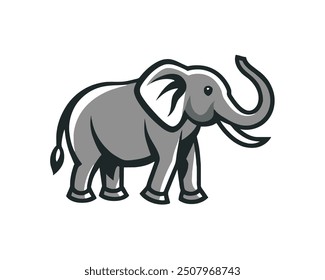 Ilustración vectorial de diseño de logotipo de elefante de un elefante