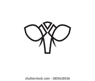 Elephant Logo design vector minimalist style