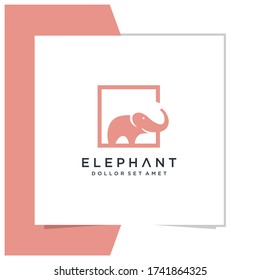 prima vectorial de diseño de logotipo elefante