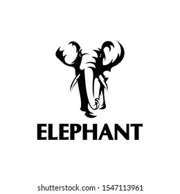 elephant logo design vector in a silhouette style