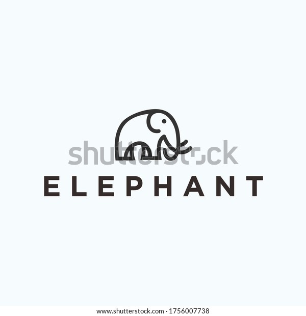 Elephant Logo Design Vector Silhouette Illustration Stock Vector ...