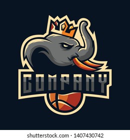 elephant logo design vector sport