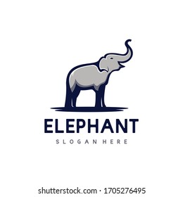 Elephant logo design vector template. Elephants are smiling or happy