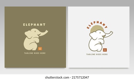 Plantilla vectorial de diseño del logo del elefante e Ilustración. Vector de logotipo animal 