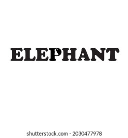 Elephant logo design vector templates, elephant word design 