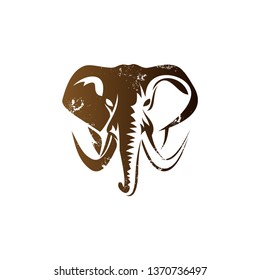 elephant logo designs concept, elephant face mascot logo template
