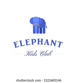 Elephant logo, editable template. Baby elephant icon, isolated, white background. Vector illustration