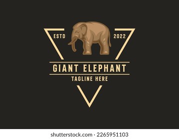 Elephant logo, emblem on dark background. elephant vector logo design template.