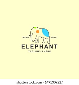 Elephant logo with flat design