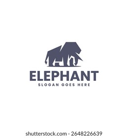 Elephant Logo Flat Minimal Silhouette Style