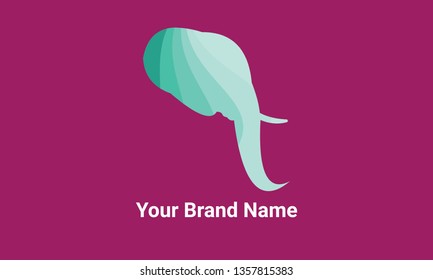 Elephant Logo with flat style
