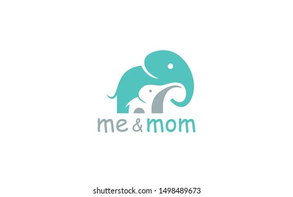 Elephant logo formed negative space of elephant cubs