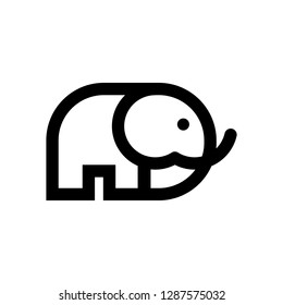 Elephant logo. Funny Icon. Cute mammal symbol. Vector Eps 10.