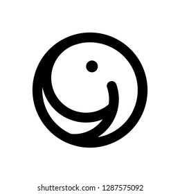 Elephant logo. Funny Icon. Cute mammal symbol. Vector Eps 10.