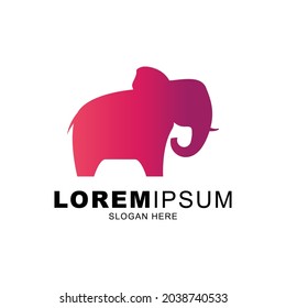 elephant logo with gradation color. creative elephant logo design