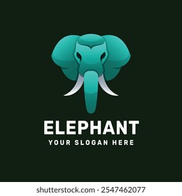 Elephant logo gradient colorful vector icon illustration