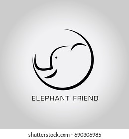 elephant logo hand drawn
