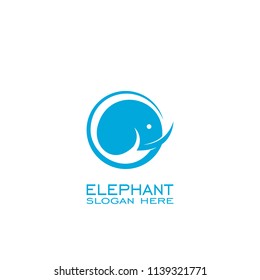 Elephant logo, elephant head icon.