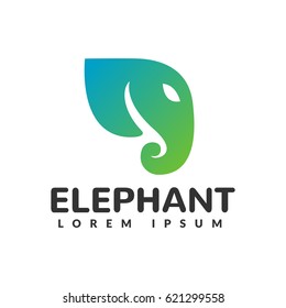 Elephant logo. Elephant head. Elephant icon. Animal icon. Elephant vector silhouette.