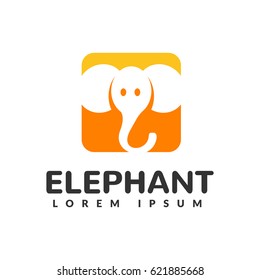 Elephant logo. Elephant head. Elephant icon. Animal icon. Elephant vector silhouette.