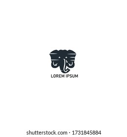 elephant logo icon design with simple line art style