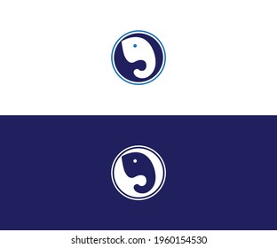 elephant logo icon. hexagon vector illustration