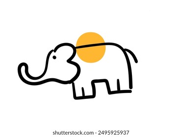 Logo o icono de elefante. Plantilla de logotipo de tipo de estilo de línea. Logotipo o icono abstracto del Vector