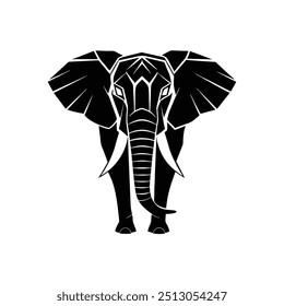 Elephant logo icon vector illustration design isolated silhouette