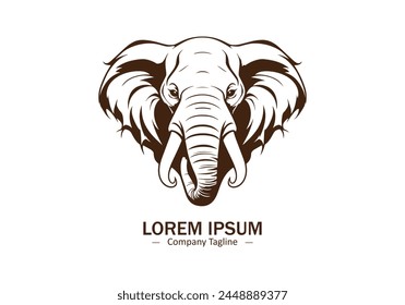 Elephant logo icon vector silhouette isolated