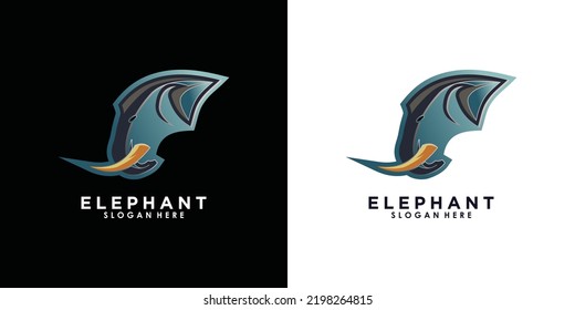elephant logo illustration design with creative concept premium vector