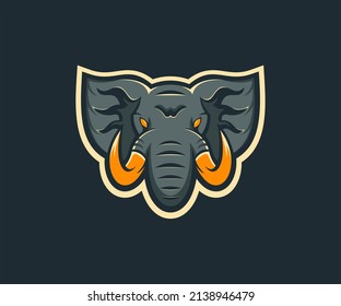 elephant logo illustration, esport, gaming, mascot icon.