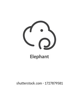Elephant logo illustration vector icon 