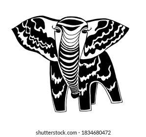 Elephant logo isolated on clean background. Emblem design. Vector.