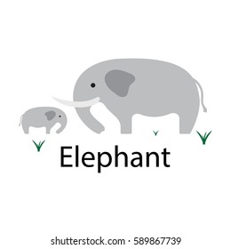 Elephant Logo Isolated On White Background. Vector Illustration
