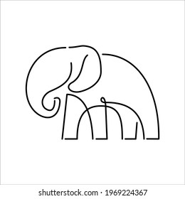 elephant logo or label. Line style logotype template. Easy to use business templates. Abstract vector logo or emblem. line