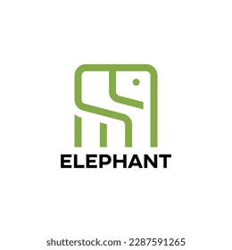 elephant logo with line and abstract design concept