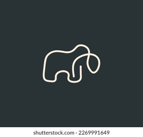 Elephant logo line art design